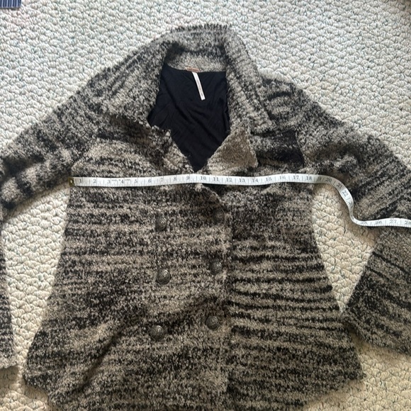 Free People Zebra Yarn Double Breasted Knit Cardigan - Picture 3 of 7